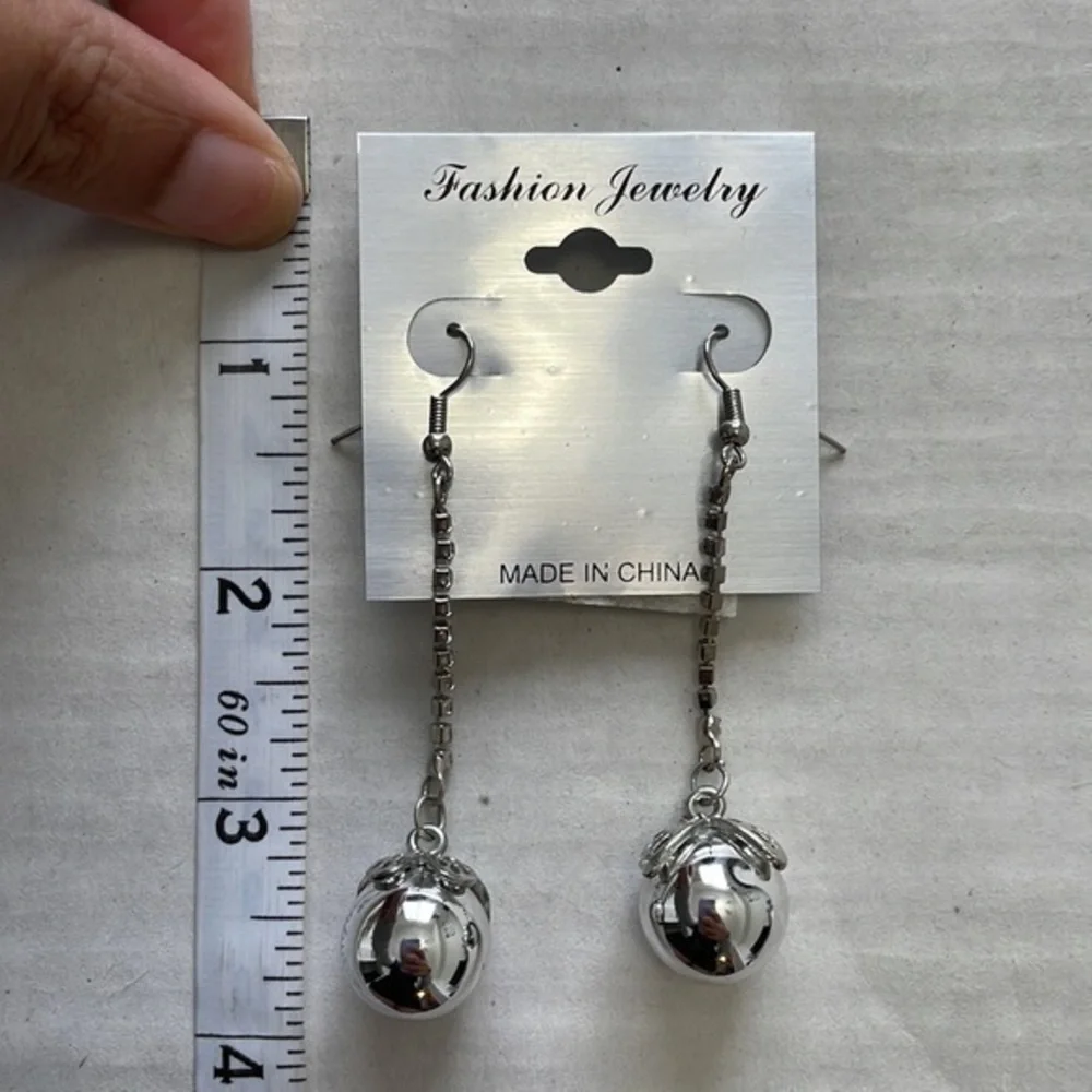 Butterfly Ball Rhinestone Dangle Earrings